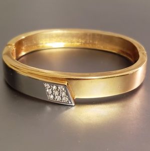 Vintage Gold  Silver Tone  Bangle Bracelet